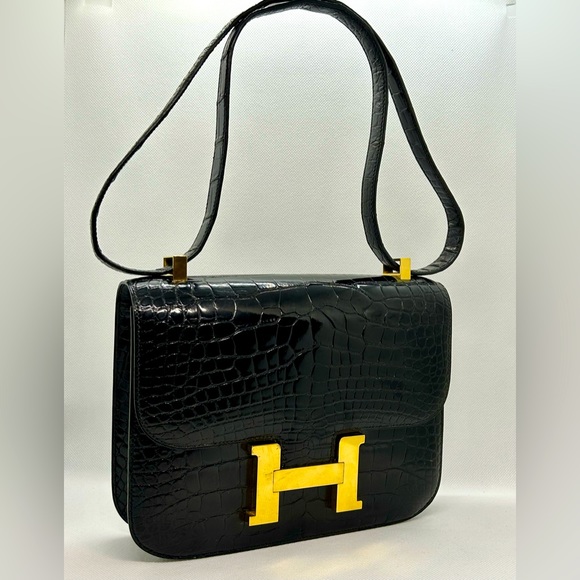 Hermes Constance 24 Black Alligator Vintage Bag - Picture 2 of 16